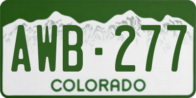 CO license plate AWB277