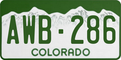 CO license plate AWB286