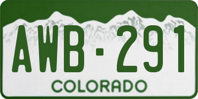 CO license plate AWB291
