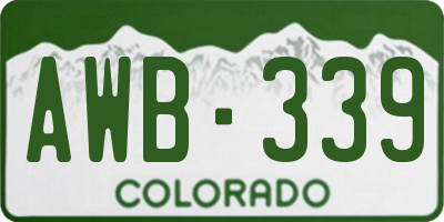CO license plate AWB339