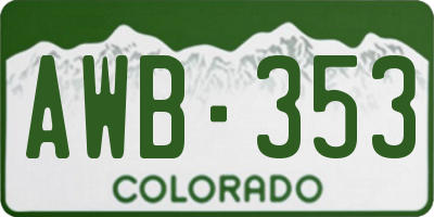 CO license plate AWB353