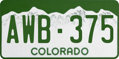 CO license plate AWB375
