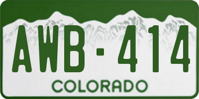 CO license plate AWB414