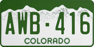 CO license plate AWB416