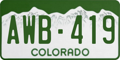 CO license plate AWB419
