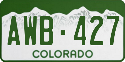 CO license plate AWB427