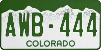 CO license plate AWB444
