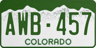 CO license plate AWB457