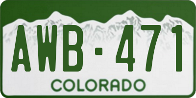 CO license plate AWB471