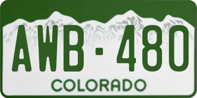 CO license plate AWB480