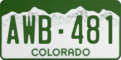 CO license plate AWB481
