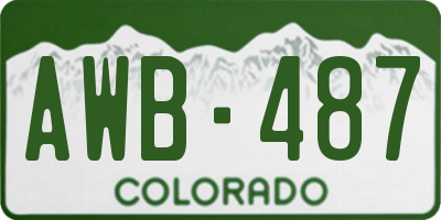 CO license plate AWB487