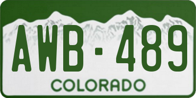 CO license plate AWB489