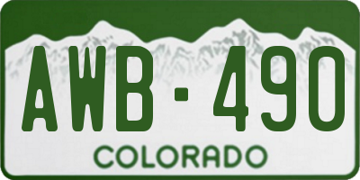 CO license plate AWB490