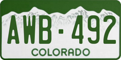 CO license plate AWB492