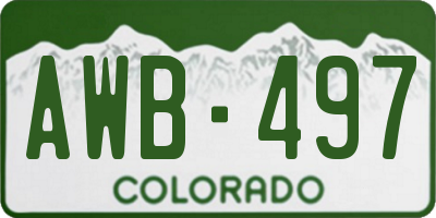 CO license plate AWB497