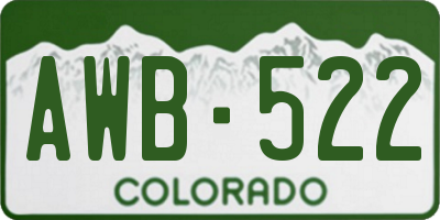 CO license plate AWB522
