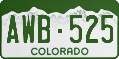 CO license plate AWB525