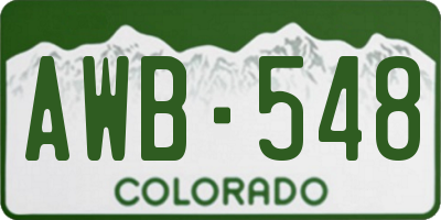 CO license plate AWB548