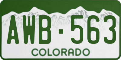 CO license plate AWB563