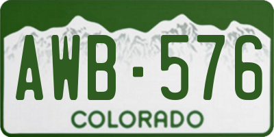 CO license plate AWB576