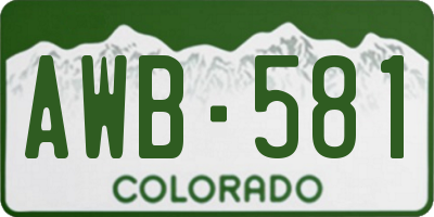 CO license plate AWB581