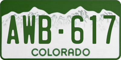 CO license plate AWB617
