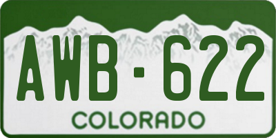 CO license plate AWB622