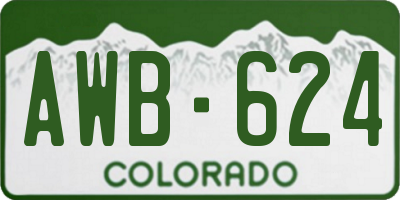 CO license plate AWB624