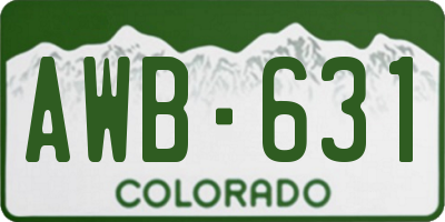 CO license plate AWB631