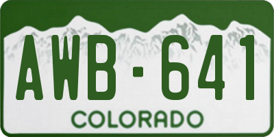 CO license plate AWB641
