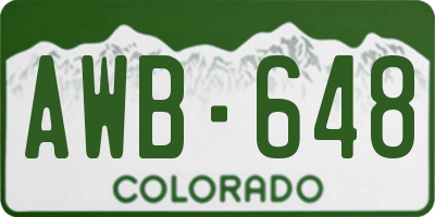 CO license plate AWB648