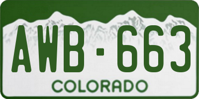 CO license plate AWB663