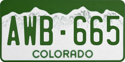 CO license plate AWB665