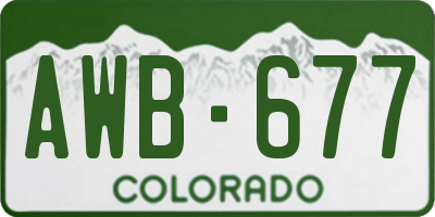 CO license plate AWB677