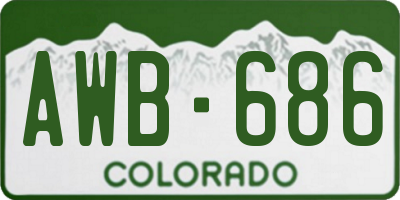 CO license plate AWB686