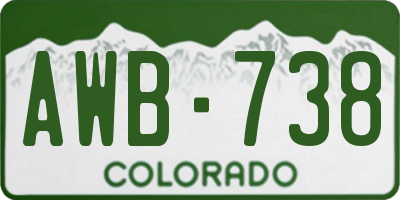 CO license plate AWB738