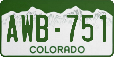 CO license plate AWB751