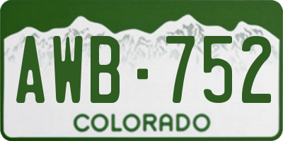 CO license plate AWB752