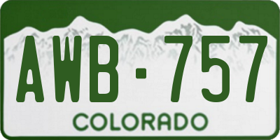 CO license plate AWB757