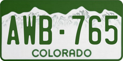 CO license plate AWB765