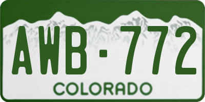 CO license plate AWB772