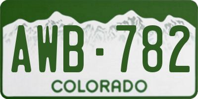 CO license plate AWB782