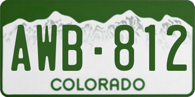 CO license plate AWB812