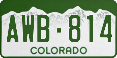 CO license plate AWB814