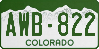CO license plate AWB822