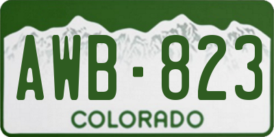 CO license plate AWB823