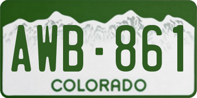 CO license plate AWB861