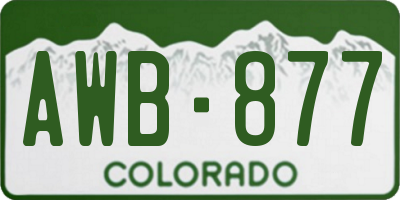 CO license plate AWB877
