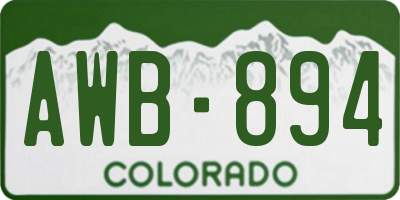 CO license plate AWB894